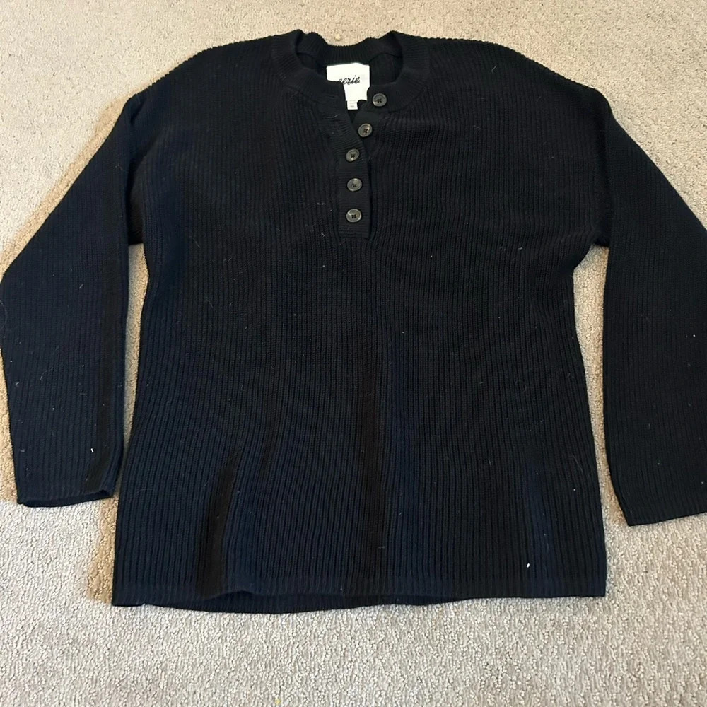 Black sweater with buttons